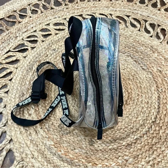 Victoria's Secret PINK Clear Mini Backpack with Dog Logo and Holographic Sparkle - Picture 6 of 10